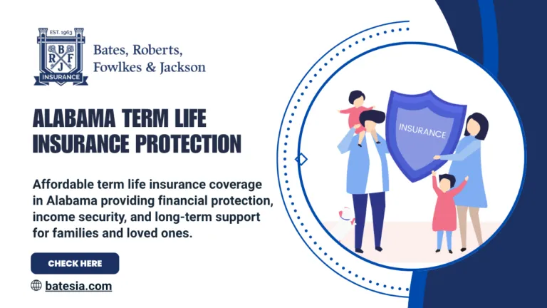 Family protected by Alabama term life insurance with financial security and long-term life coverage planning.